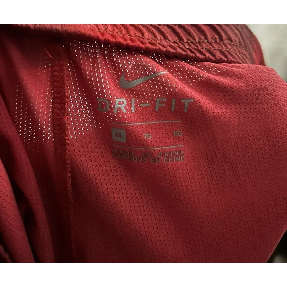 Nike Dri-FIT Basketball Shorts Red Geometric Mens Size XL